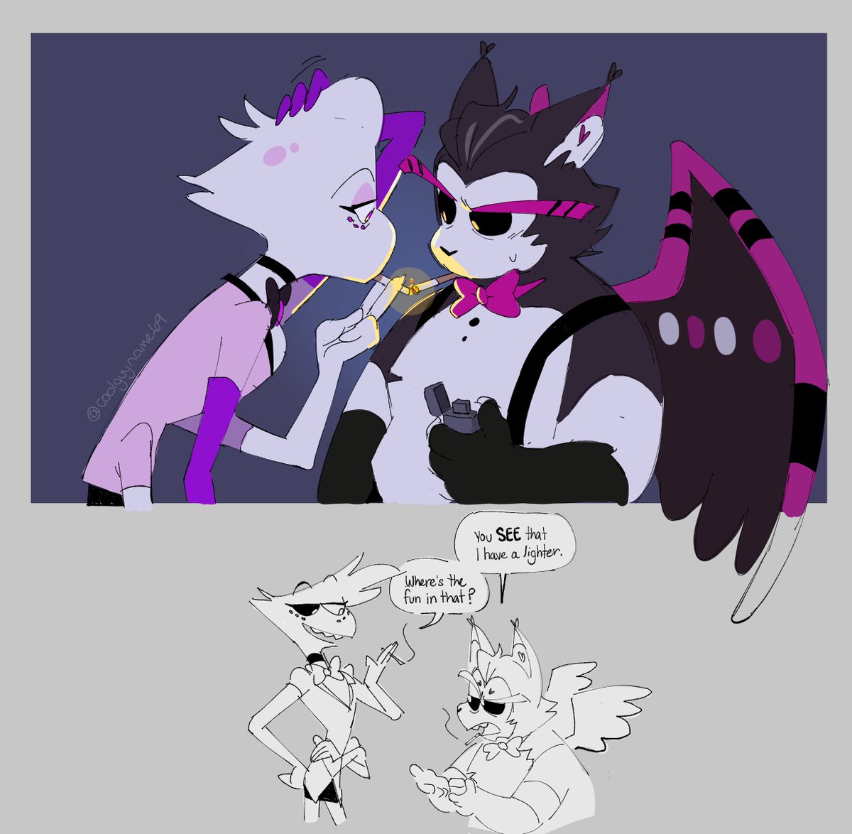 coolguyname69's tweet photo. husk n angel sketches getting used to drawing them #huskerdust https://t.co/CLZErP4M7u