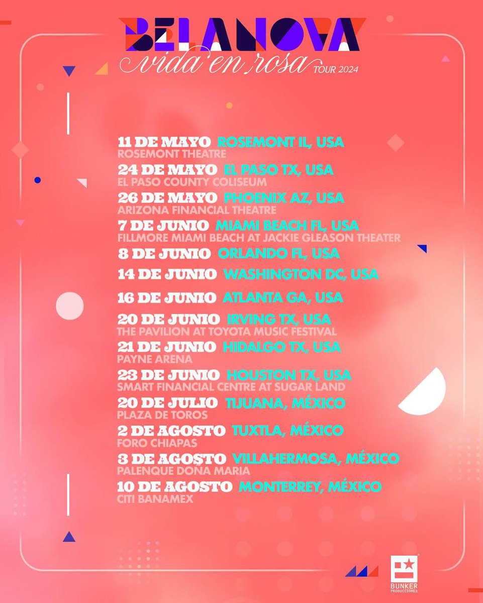 UMusicMexico's tweet photo. .@belanova está de regreso en los escenarios con “Vida en Rosa Tour 2024” 🫶🏻😱

¿Desde qué ciudad los vas a ir a ver ? https://t.co/wFC6k9LD5J