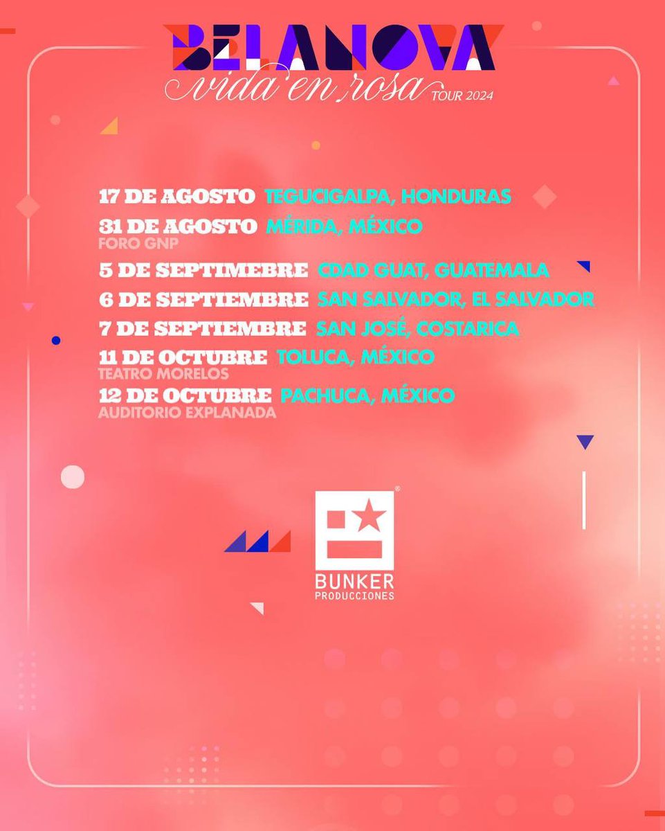 UMusicMexico's tweet photo. .@belanova está de regreso en los escenarios con “Vida en Rosa Tour 2024” 🫶🏻😱

¿Desde qué ciudad los vas a ir a ver ? https://t.co/wFC6k9LD5J