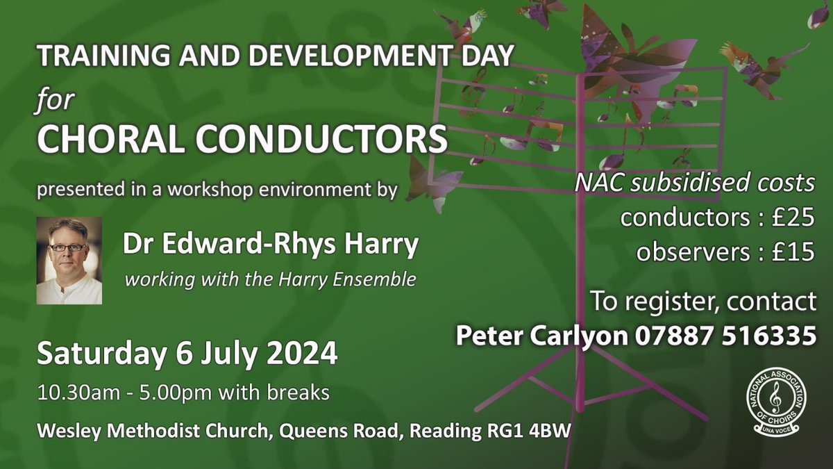 Calling choral directors! Come for a training  &amp; dev day with us in July! Places strictly limited so sign up soon to put us through our paces with tuition from our brilliant ND <a href="/EdwardRhysHarry/">Dr. Edward-Rhys Harry</a> and fabulous music! See you there?! Hope so!