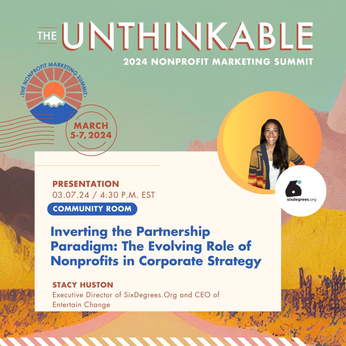 The #NMS2024 is back THIS March, and our very own @thestacyhuston will be speaking! Join us on March 7th at 4:30pm for ‘Inverting the Partnership Paradigm’. Save your free seat today: bit.ly/3uCLpTx. Unthinkable growth awaits. #fundraising