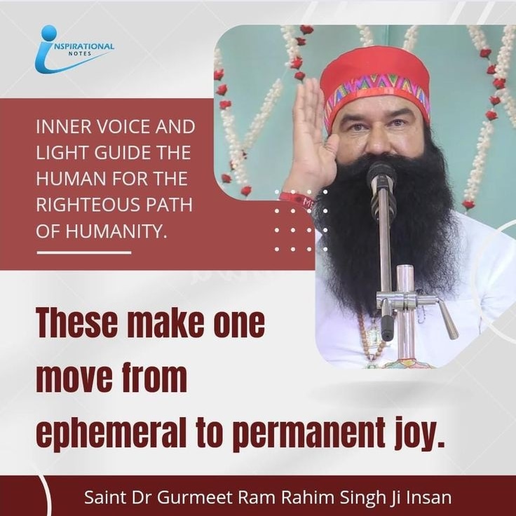 insan_sp's tweet photo. Inner voice &amp; light guide the human for the righteous path of Humanity.

#PowerfulMantras
Life Changing Tips 
Saint Gurmeet Ram Rahim Ji https://t.co/Ga4L96i5ek