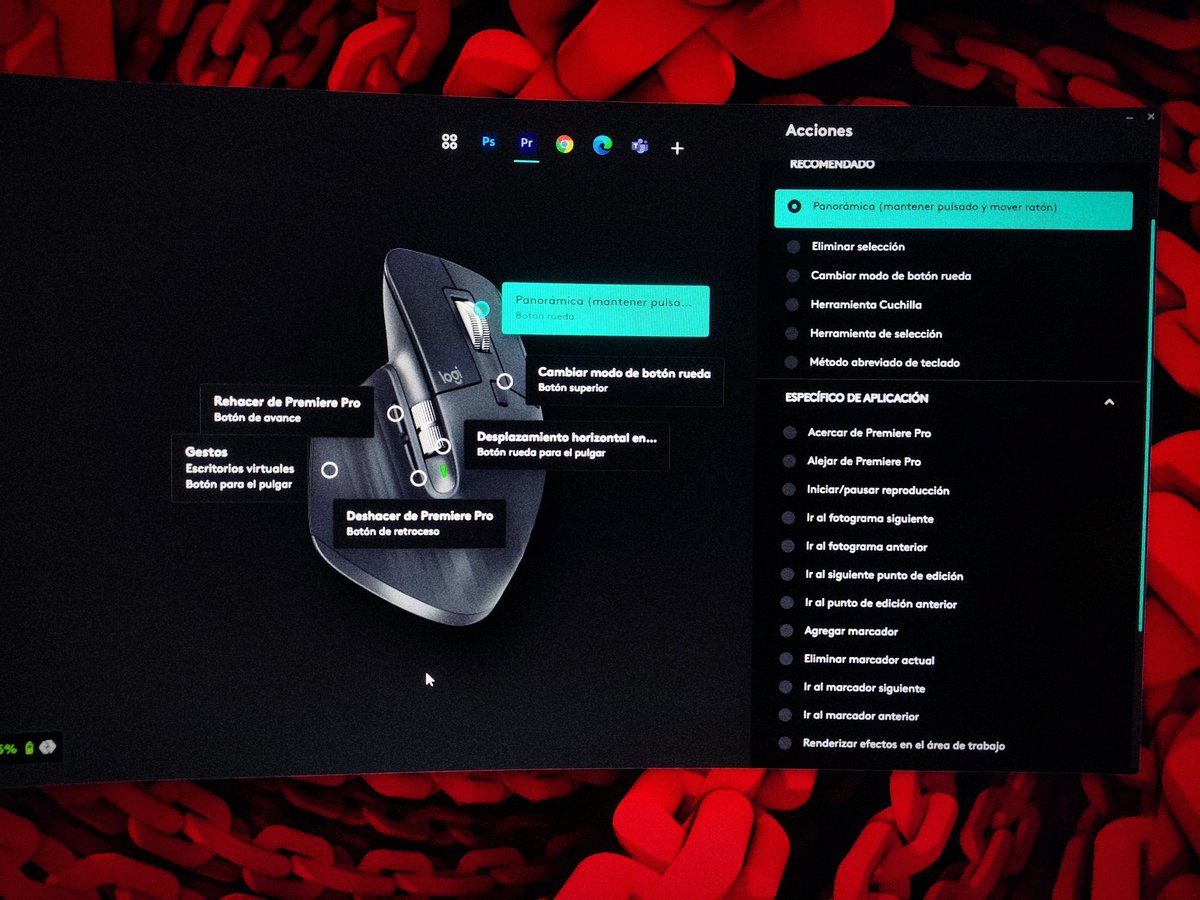 Ya era hora de actualizar mi mouse  para las ediciones y decidí darme un gusto bueno, solo puedo decir que uff😍😮‍💨 me encanta, ya tiene varios ajustes prestablecidos para la Suite Adobe y varios programas más pero prefiero empezar a crearle mis propias macros insanas👹.