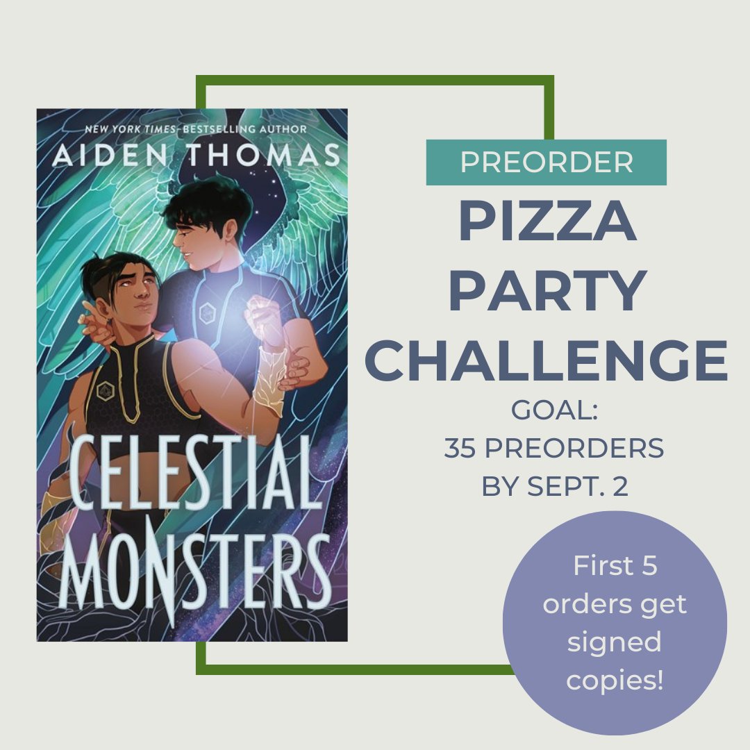 Preorder your copy of Celestial Monsters by <a href="/aidenschmaiden/">Aiden Thomas 🇵🇸</a>! If we get 35 preorders before publication, we'll throw everyone a release day pizza party!