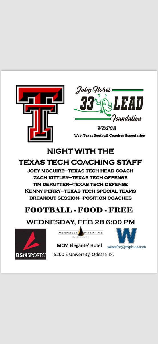 Vance Washington (@vancewashingto2) on Twitter photo Come join the Texas Tech football coaching staff for football and food ! <a href="/JoeyMcGuireTTU/">Joey McGuire 🌵</a> <a href="/Coach_Martin34/">Dave Martin 🌵</a> <a href="/TexasTechFB/">Texas Tech Football</a> <a href="/Coach_JEllison/">Jeff Ellison</a> <a href="/Tmsmith25/">Tate Smith</a> <a href="/CoachChrisMineo/">Coach Chris Mineo</a> <a href="/CoachSanchez1/">Raul Sanchez</a> <a href="/Coach_Joe52/">Joe Hilliard</a> Come join the Texas Tech football coaching staff for football and food ! <a href="/JoeyMcGuireTTU/">Joey McGuire 🌵</a> <a href="/Coach_Martin34/">Dave Martin 🌵</a> <a href="/TexasTechFB/">Texas Tech Football</a> <a href="/Coach_JEllison/">Jeff Ellison</a> <a href="/Tmsmith25/">Tate Smith</a> <a href="/CoachChrisMineo/">Coach Chris Mineo</a> <a href="/CoachSanchez1/">Raul Sanchez</a> <a href="/Coach_Joe52/">Joe Hilliard</a>
