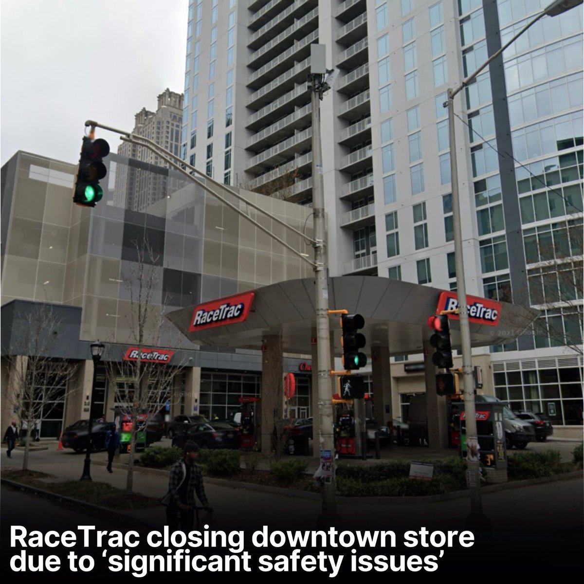 ATL_SCOOP's tweet photo. RaceTrac @ 120 Piedmont Ave. NE (near Georgia State University) is closing due to “significant safety issues” — effective immediately. https://t.co/gkFnkyg8qI
