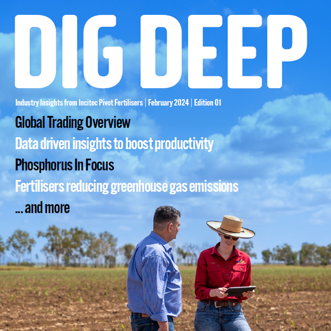 Our new magazine, Dig Deep, is officially live! Covering everything from fertiliser market outlooks, to agronomic and R&D updates. Download your copy bit.ly/3V0eovv, or email ipfcommunications@incitecpivot.com.au to subscribe.