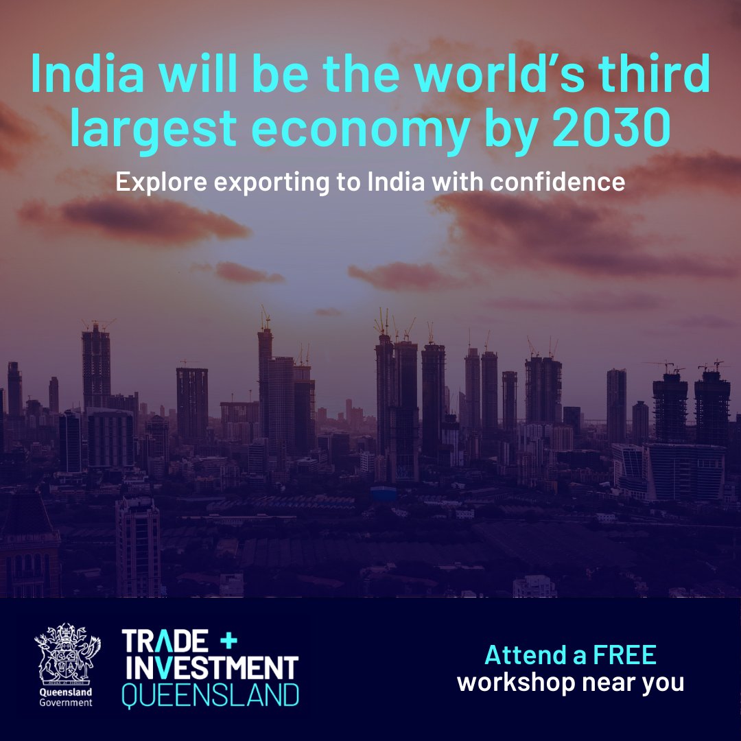 📣 Calling all Queensland companies! Our relationship with India is flourishing and there are exciting opportunities for your business. Join one of our free workshops to get valuable insights and find out how to export to India with confidence bit.ly/49Fg4hP