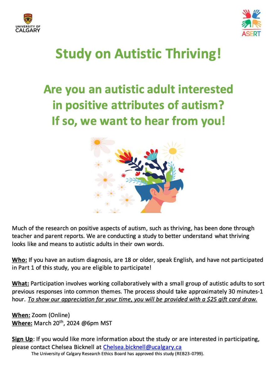 crayjac's tweet photo. My niece is conducting a study and needs help. WANTED: If you have an autism diagnosis, are 18+, speak English, and have not participated in Part 1 of this study, you are eligible to participate!
@drdagly @AntibioticDoc @BogochIsaac
@DrJCarrington #AutismAwareness https://t.co/KEQukR7kdo