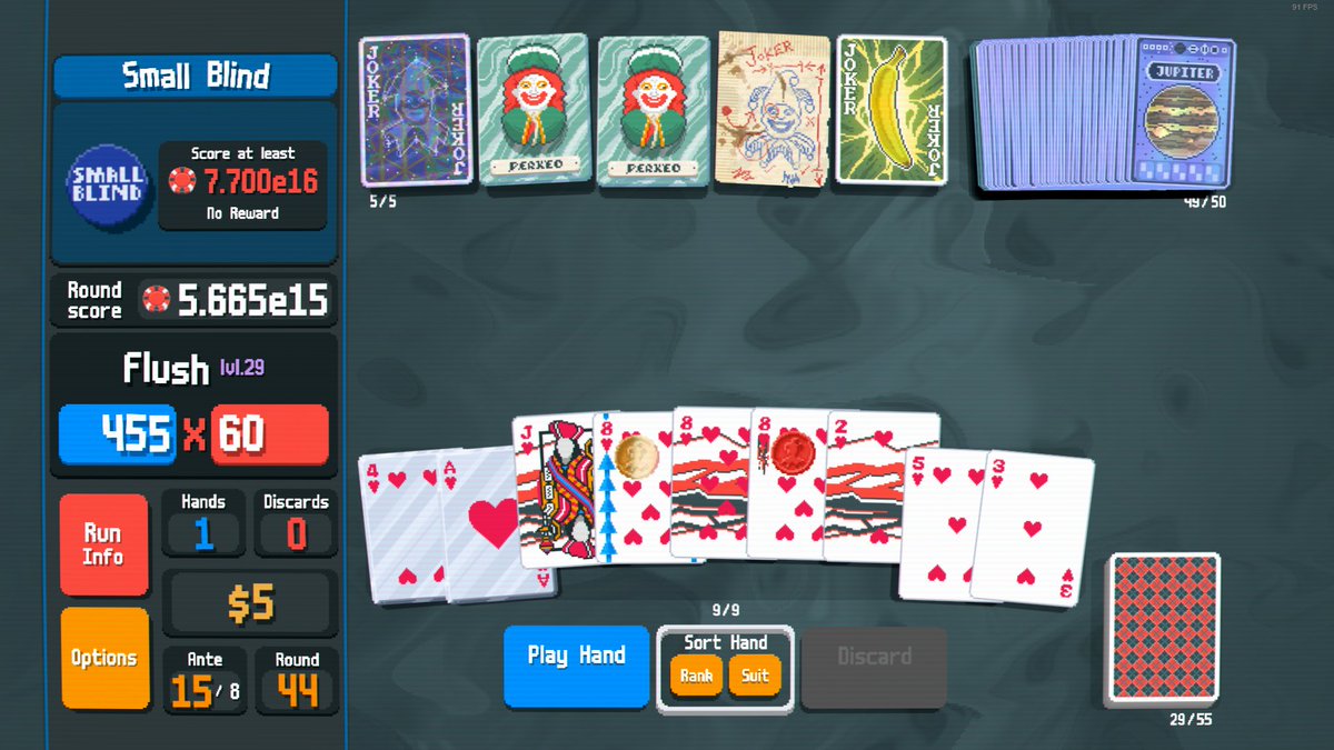 HTNotEasy's tweet image. Balatro is so sick (my record so far)