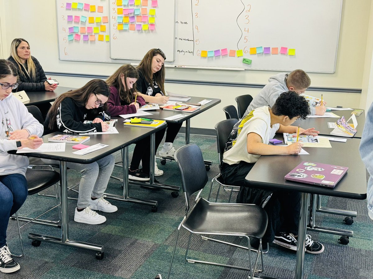 Impressive community partnership  kick-off for <a href="/ProvidenceCol/">Providence College</a> Graduate Literacy candidates and <a href="/nprovschools/">No. Prov. Schools</a>. @BirchwoodMS students thoughtfully engage in evidence-based reading practices while reading multicultural, empowering graphic novel #OurStoriesCarriedUsHere.