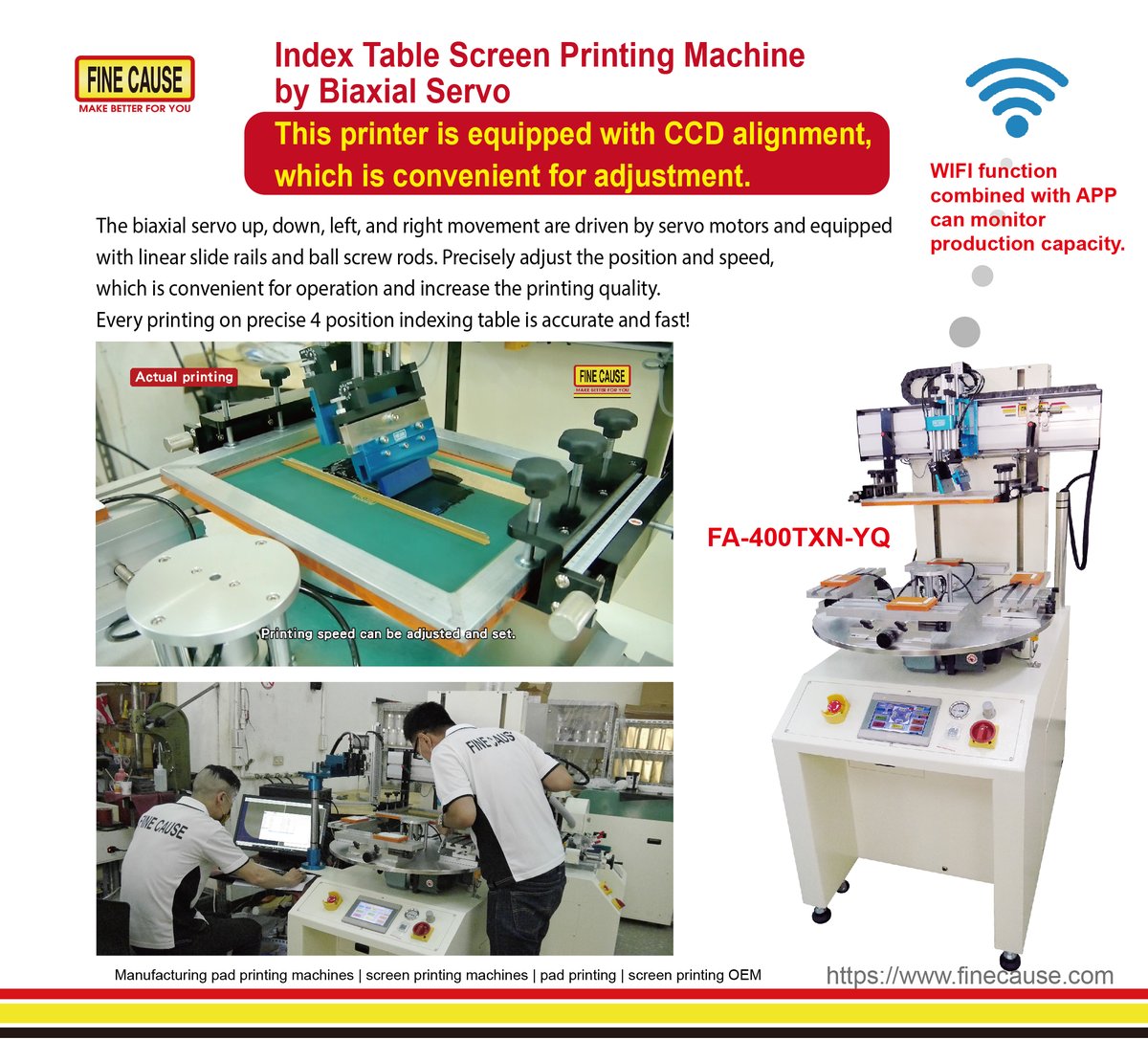 FinecausePrint's tweet photo. 👉This printer is equipped with CCD alignment, which is convenient for operation and adjustment.  Index Table Screen Printing Machine by Biaxial Servo https://t.co/M5PXbLxCp7

#screenprintingmachine 
#screenprinter #IndexTableScreenPrintingMachine #IndexTableScreenPrinter https://t.co/eN194vmJeR