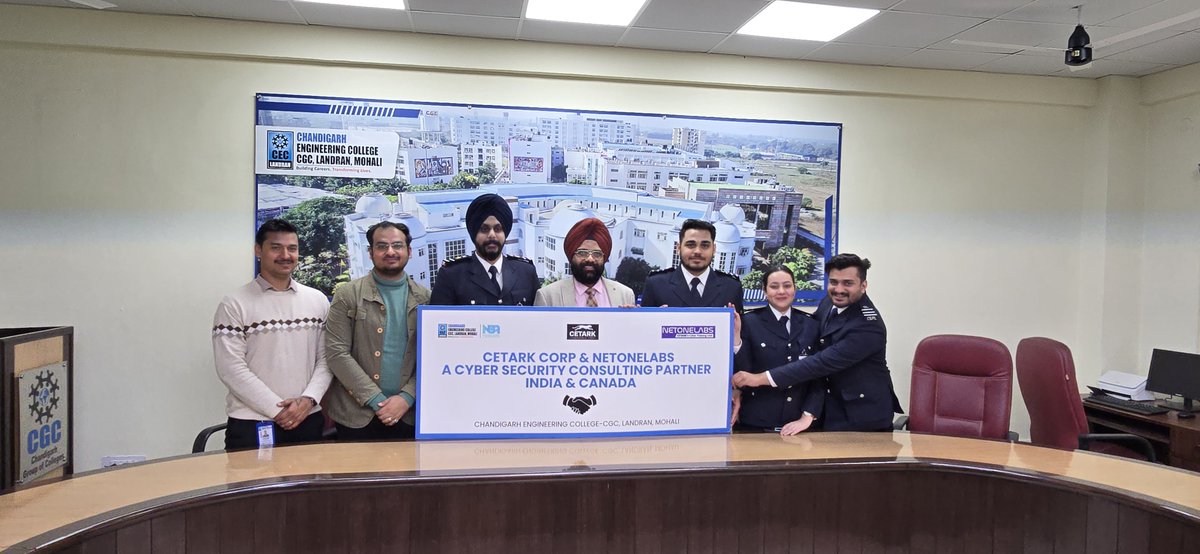 CETARK's tweet photo. 🔥Collaboration Announcement

In an impactful move towards fostering a stronger cybersecurity ecosystem, Cetark Corp and CGC landran mohali are thrilled to announce the signing of an MOU. https://t.co/pBC64tx85q