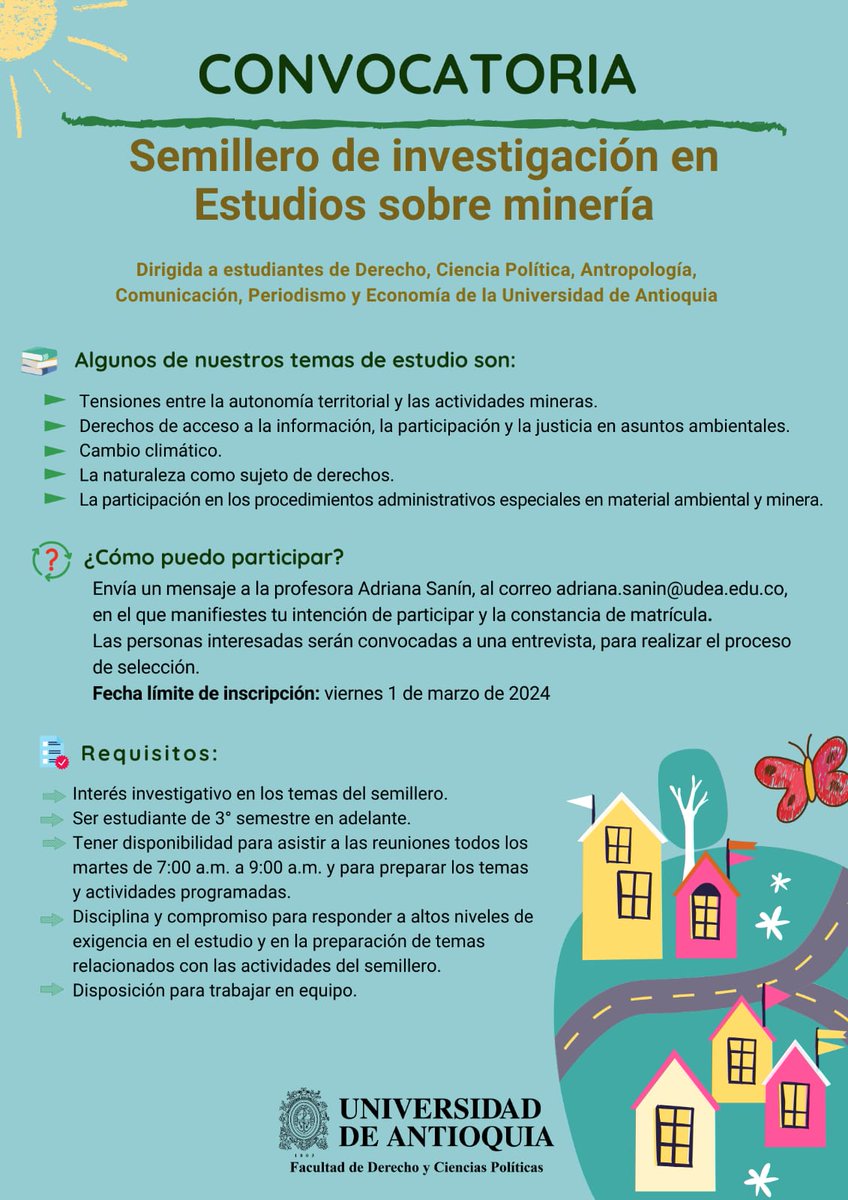 📣 Hasta el 1 de marzo está abierta la convocatoria para que hagas parte de nuestro Semillero.

¡ Anímate! 🌿⛰