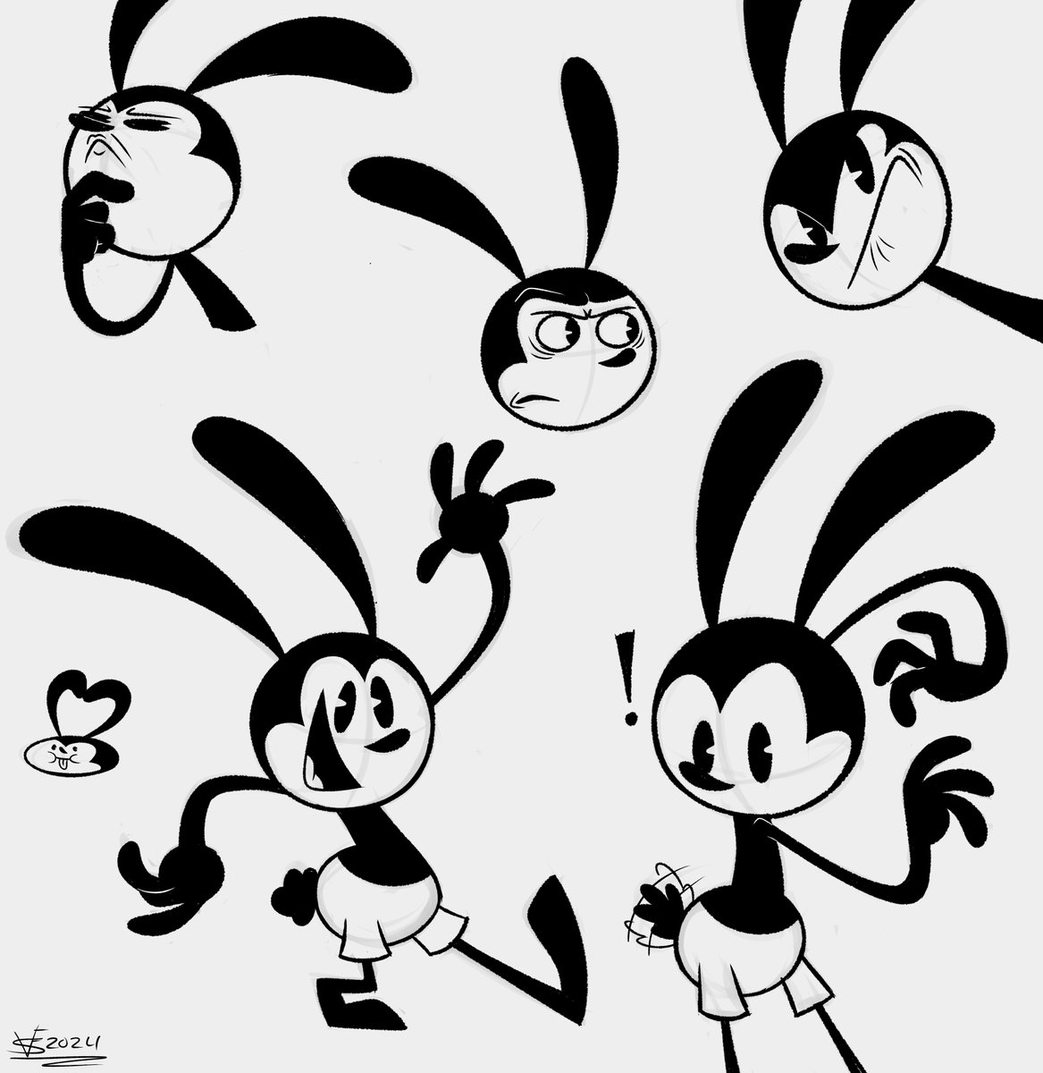 Oswald doodles 
#Oswaldtheluckyrabbit #EpicMickeyRebrushed #fanart #art