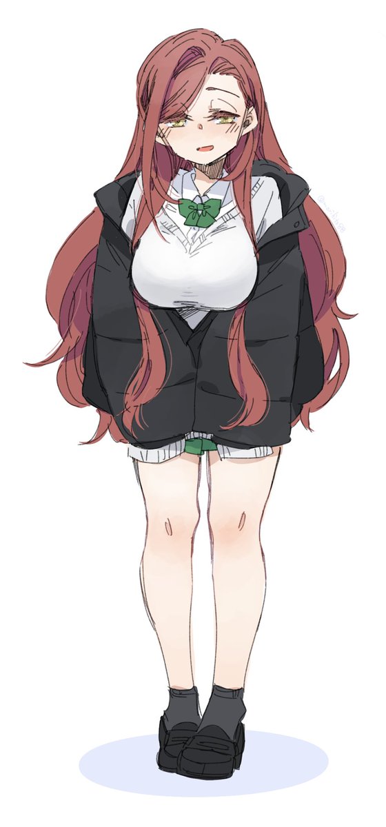 前締めるのを放棄したダウンジャケット蜜杞ちゃん( ˘ω˘ ) #ちびっこちゃん朝活 