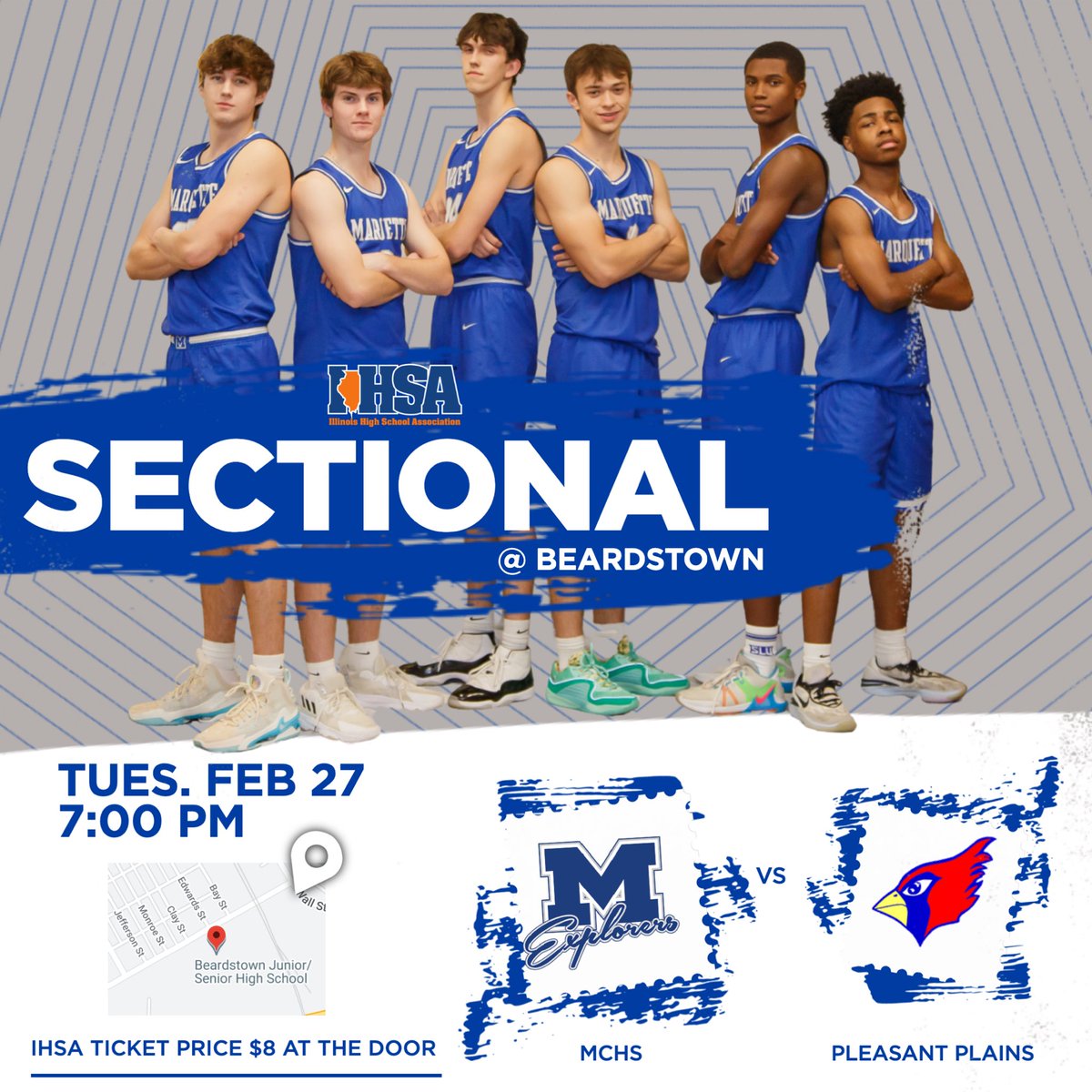 Alton Marquette Boys Basketball in the Sectional tomorrow vs Pleasant Plains at Beardstown. 7pm. Listen in <a href="/1071TheBigZ/">The Big Z - 107.1 FM</a> <a href="/MCHSBasketball3/">MCHS Basketball</a> <a href="/CBest24/">Cody Best</a>