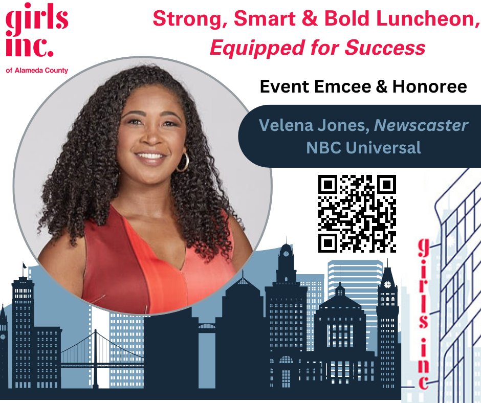 We are thrilled to have @nbcbayarea's @velenajones as our 2024 #strongsmartbold Luncheon's event #emcee and #honoree! Don't miss out on our upcoming luncheon on Friday, April 26th from 11:30 AM - 1 PM at the Sequoyah Country Club! giacssb.swell.gives