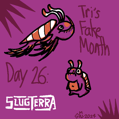 tricoelacanth's tweet photo. Tri's FakeMonth Day 26: Slugterra

Conesnag is a Toxic slug that looks unassuming at first, but when it hits high speeds, its arms and feet sprout highly venomous quills that leave a lasting effect on opponents!

#slugterra #FakeMonth #fakemon https://t.co/TcV7TYWGw8