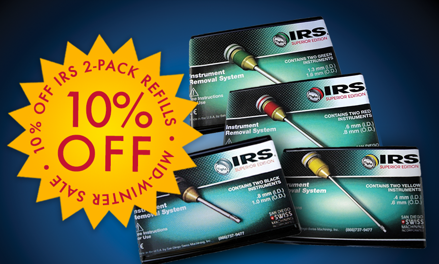 SDSwiss's tweet photo. SAVE 25% on the IRS System Kit &amp; 10% on IRS 2-Pack Refills through February 29th! Mid-Winter Sale! https://t.co/mf3tklMzC8 #SDSwiss #IRS #InstrumentRemovalSystem #YearEndSale #EndodonticInstuments #Endodontic https://t.co/oLQxTWbVmS