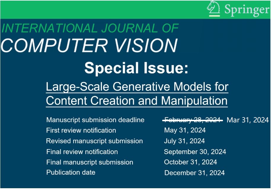 ShengfengHe's tweet photo. While everyone is celebrating CVPR acceptances, we are here to offer a new opportunity! Our IJCV special issue on AISG was extended by a month, and we offer a swift review process. ECCV alternatives and CVPR extensions are welcome! @CVPR #CVPR #ECCV https://t.co/RQuj8nKN36 https://t.co/XQ4bSauOE0