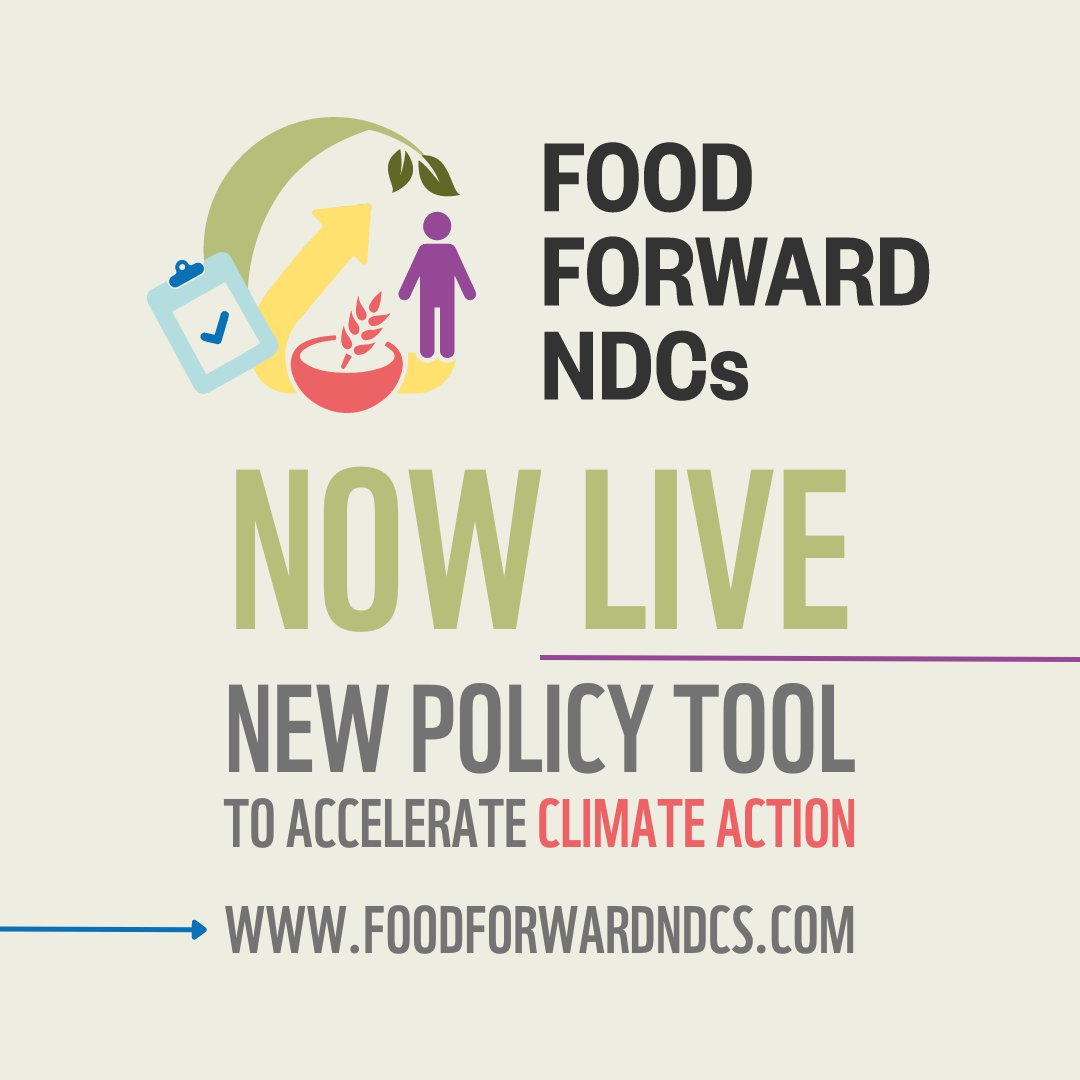 🆕‼️ Our #FoodForwardNDCs tool is now live! It contains evidence-based policy guidance for some of the most critical food areas - to help turn commitments made at #COP28 into place-based action that delivers impact on land and in water. Try it now 👉foodforwardndcs.com