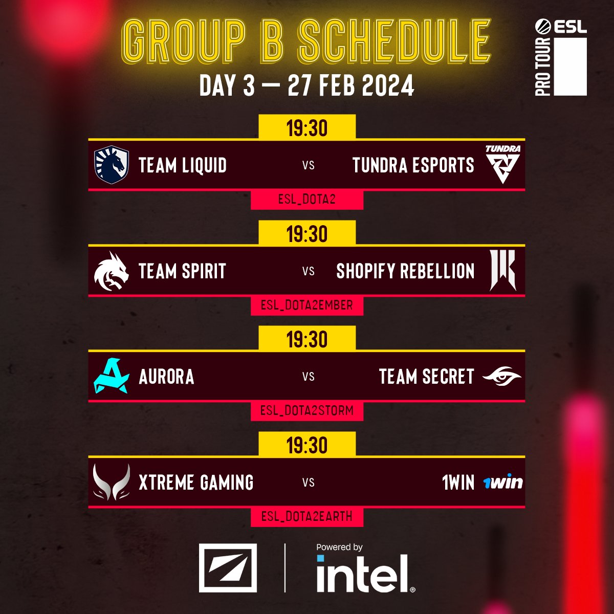 MORE Dotes on the way! Day 3 of the #DreamLeague S22 is gonna be a good one 😎
#RoadToRiyadh

Streams:
📺 twitch.tv/esl_dota2
🔥 twitch.tv/esl_dota2ember
🌩️ twitch.tv/esl_dota2storm
🗿 twitch.tv/esl_dota2earth