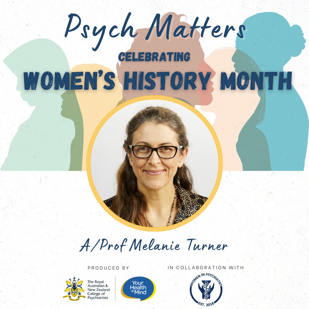 During #WomensHistoryMonth in March, #PsychMatters will release weekly episodes, featuring highly accomplished #womeninpsychiatry. 

Tune in on 1 March with A/Prof Mel Turner as she takes us through her journey in psychiatry. 

Subscribe now▶️ ow.ly/QJzA50QI5XY