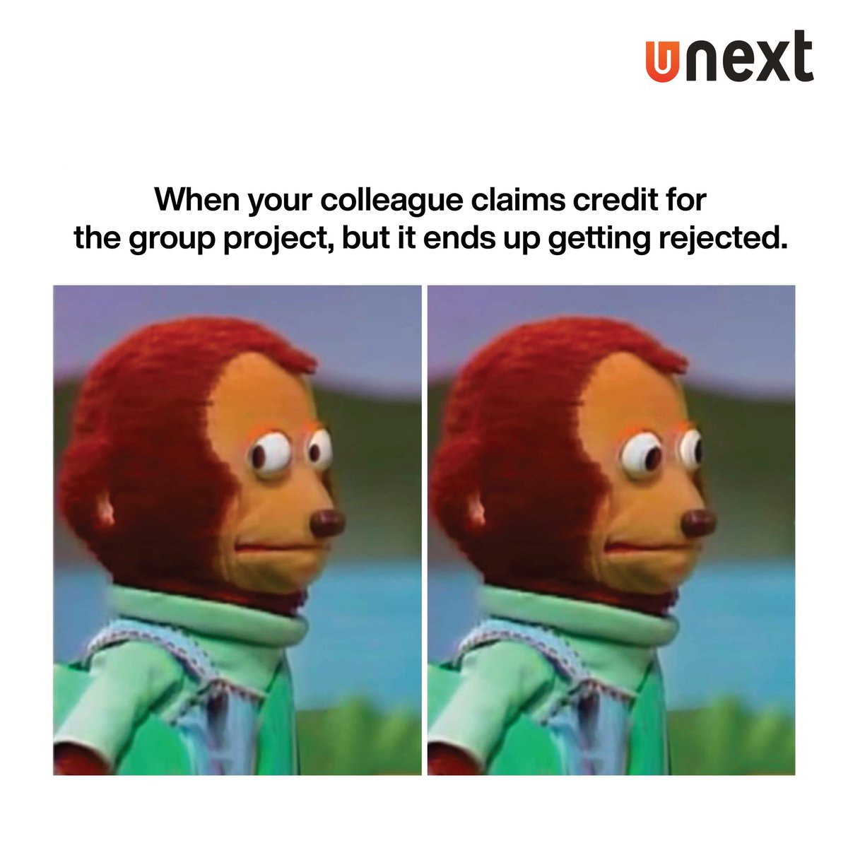 UNextLearning's tweet image. When karma takes the wheel, and you're off the hook!☺️
#Karma #Relatable #GroupProjects #OfficeMeme #Meme #UNext