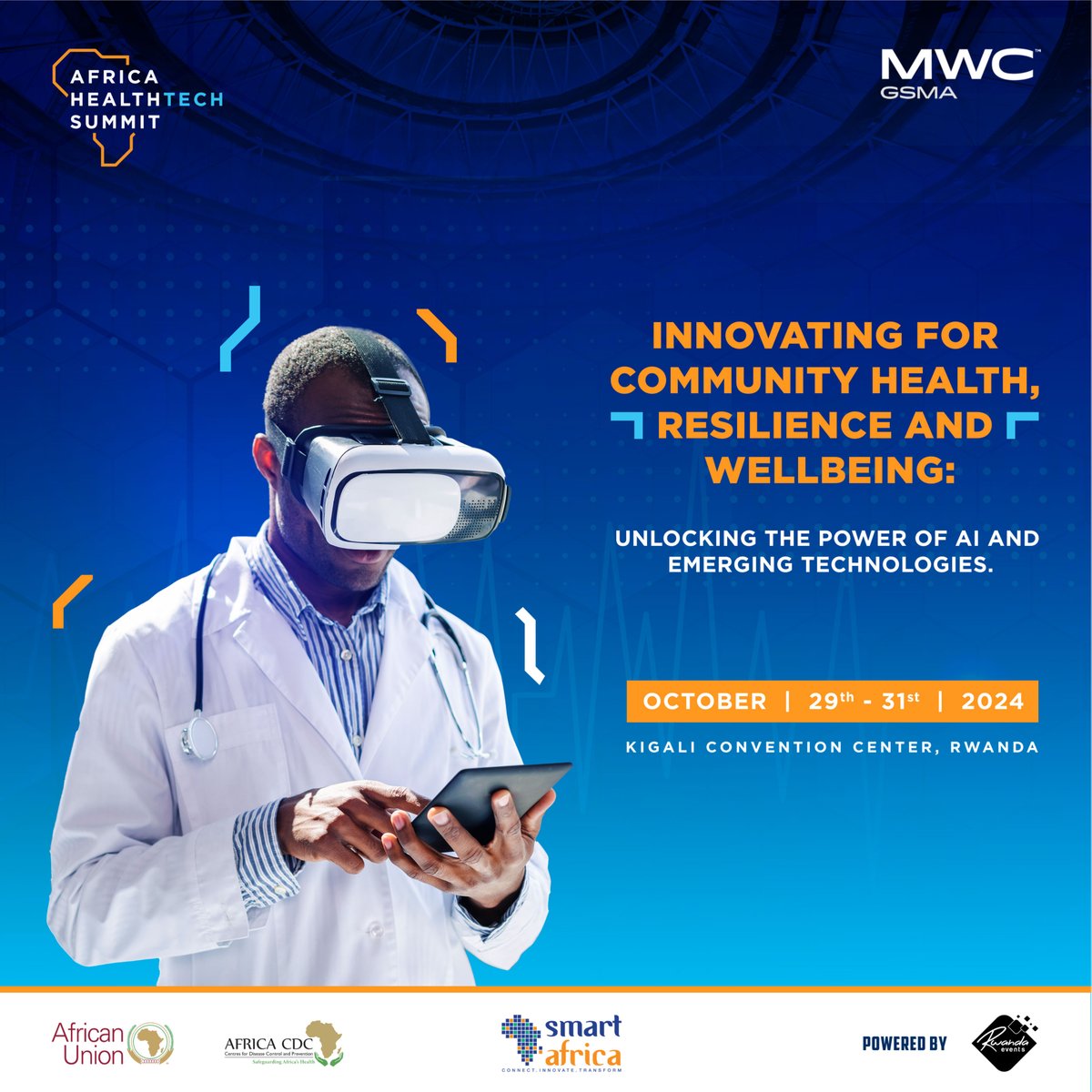 Our 2024 theme, 'Innovating for Community Health, Resilience, and Wellbeing: Unlocking the Power of AI and Emerging Technologies,' promises to dive into the future of African healthcare. Join us in shaping the health landscape at #AHTS24! #DigitalHealth #AIHealth