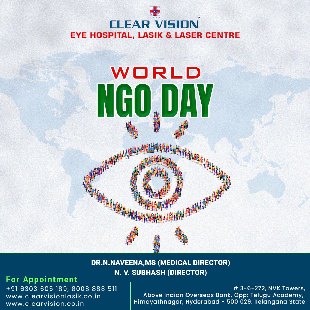 lasik_surgeon's tweet photo. Today, we celebrate World NGO Day! 🎉 Join us in recognizing the incredible contributions of non-governmental organizations worldwide.
To know more visit https://t.co/bHAmhjyNGE
#worldngoday #ngoday #globalimpact #ngocommunity #changemakers #socialgood #charity #globalgoals https://t.co/EZqd9NarX3