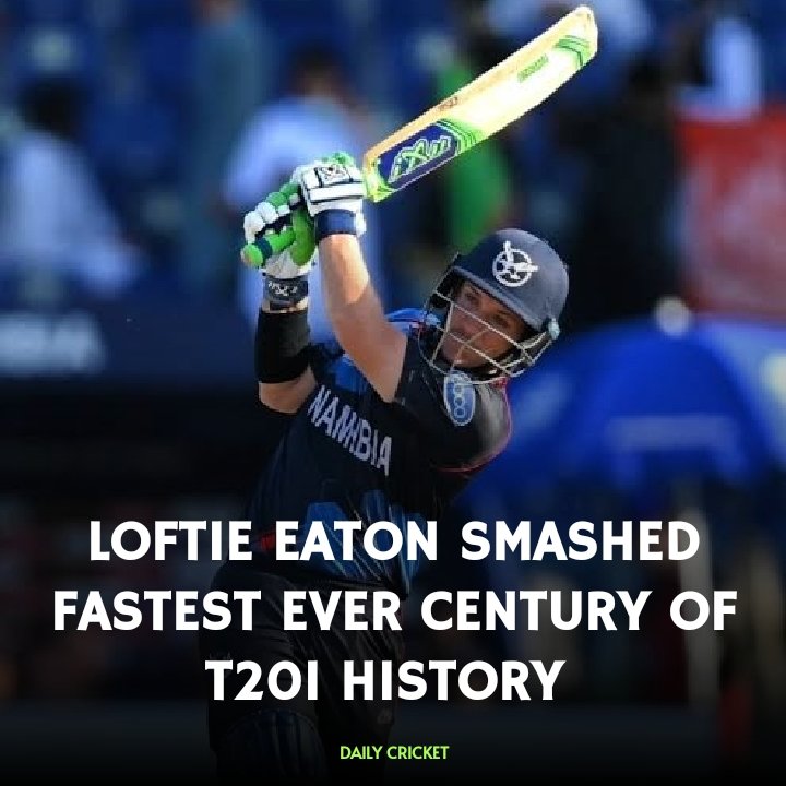 Record 💥💪🤩

Fastest T20I Hundred 🤩🤩

NICHOL LOFTIE EATON 🇳🇦  Smashed Century In Just 33 Balls Against 🇳🇵🇳🇵🇳🇵Nepal & Broke 

The World Fastest Century Record Of 🇳🇵Kushal Malla (34) Against 🇲🇳Mongolia

#Cricket #NEPvNAM #BabarAzam 
#PSL9