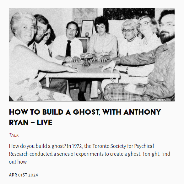 Tonight LIVE at the Museum - How to build a ghost, with Anthony Ryan - LIVE thelasttuesdaysociety.org/exhibition/how…