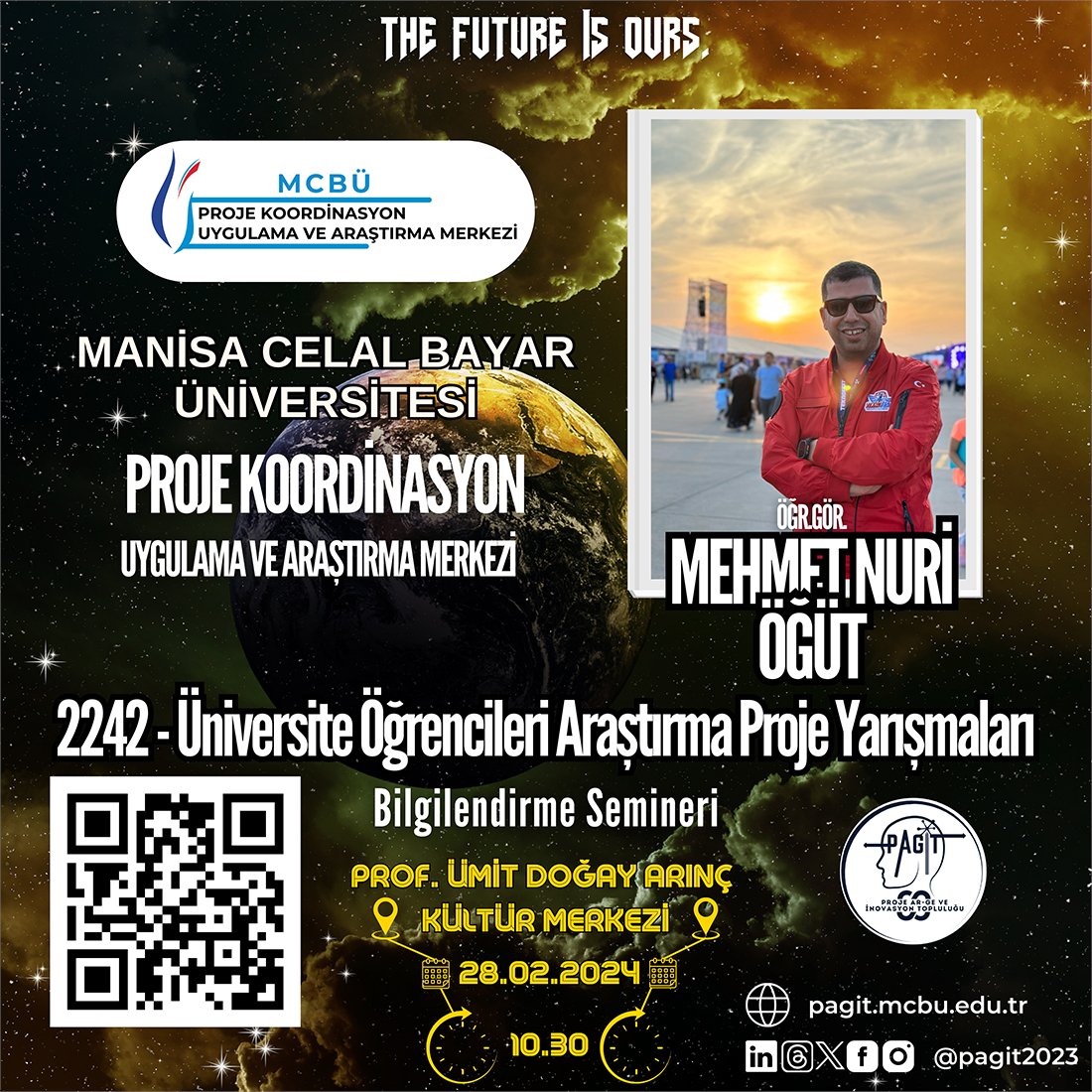 2242 - Üniversite Öğrencileri Araştırma Proje Yarışmaları Bilgilendirme Semineri
📅28 Şubat 2024 Çarşamba
🕚10:30
 📍 Prof. Ümit Doğay Arınç Kültür Merkezi

Katılım Formu: u.mcbu.edu.tr/jq0

<a href="/mcbuproje/">MCBÜ Proje Koordinasyon Uygulama Araştırma Merkezi</a> <a href="/pagit2023/">Proje Arge ve İnovasyon Topluluğu</a> #seminer #MCBÜ #ManisaCelalBayarÜniversitesi