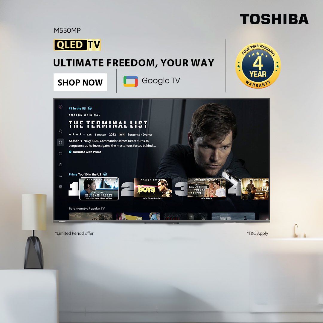 Unleash the power with Google TV. Buy Now: bit.ly/3FsybuB bit.ly/3I6qv2a #ToshibaTV #M550MP