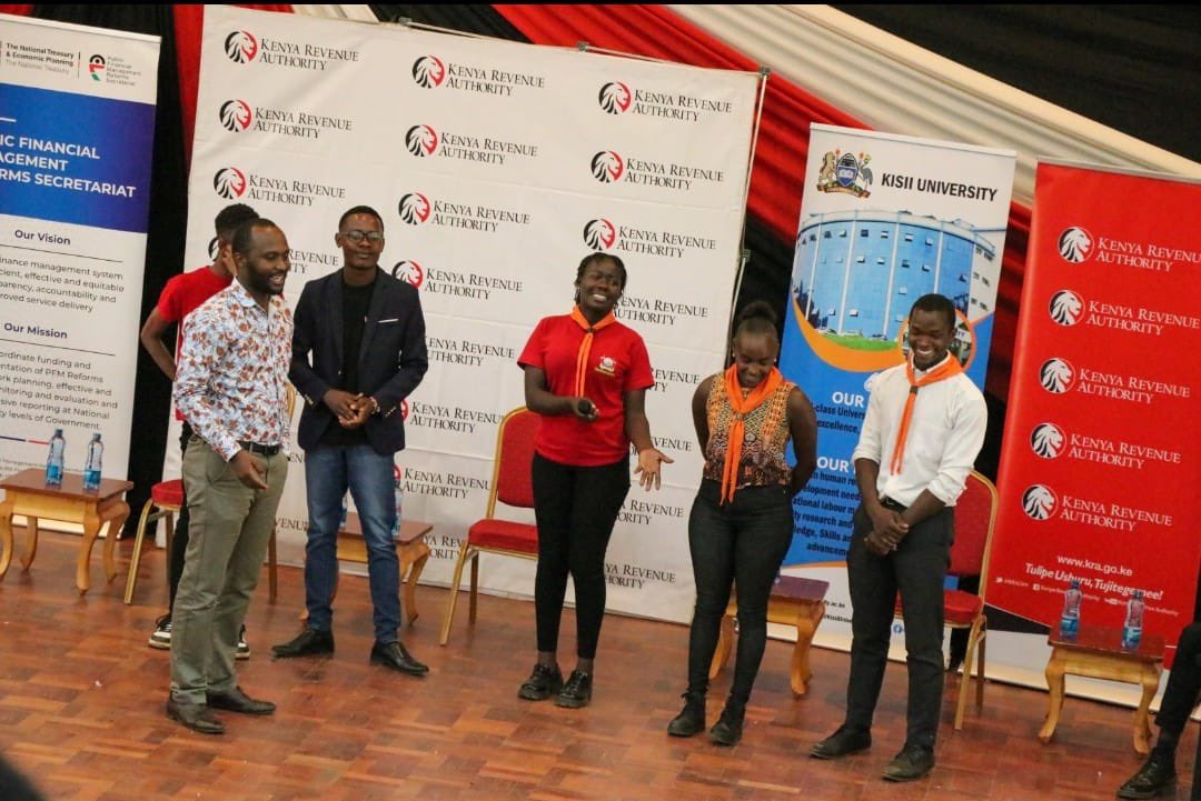 We held a highly productive interaction with students from @kisiuniofficial during the @KRACorporate 2nd National Tax Symposium We used this platform to educate participants on #PFM Reform journey since 2️⃣0️⃣0️⃣6️⃣,reform areas that we are supporting @KRACorporate to implement