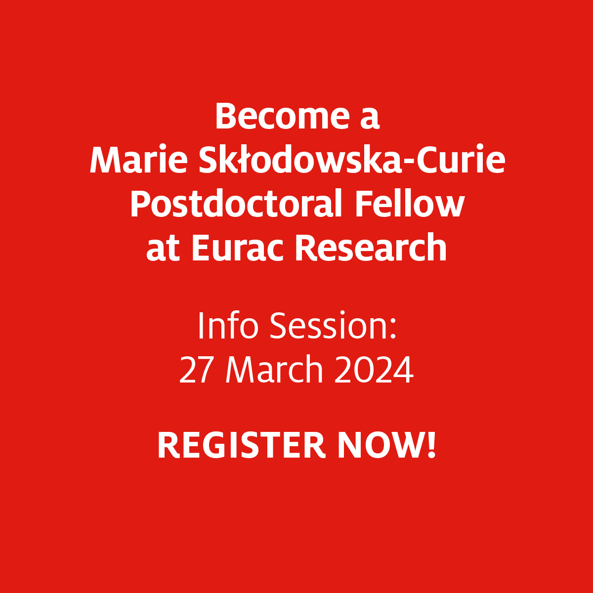 Eurac Research invites researchers to apply for the #MSCA Postdoctoral Fellowship with us as your host institution. We provide comprehensive support to ensure your application stands out! Information session: 27.03.24 events.teams.microsoft.com/event/541084fc…