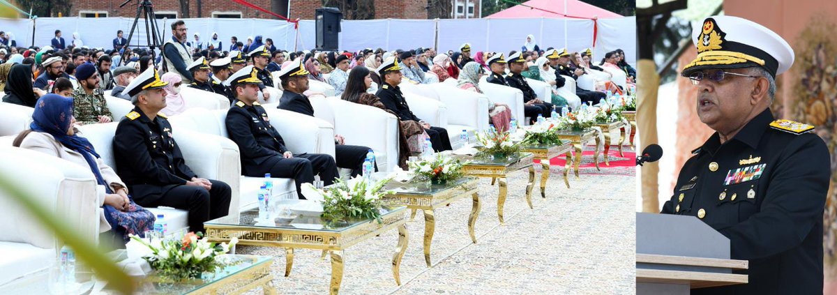 #CNS Adm Naveed Ashraf attended annual prize distribution ceremony of Bahria College Isb as CG. While addressing,Naval Chief emphasised that character building,mannerism is equally imp alongwith imparting knowledge. Ceremony was attended by naval officers & parents of students.