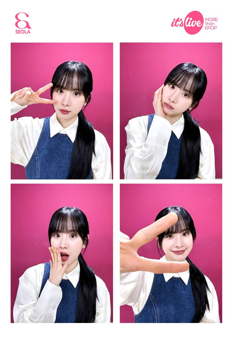 설아가 추천하는 네컷 포즈!✨
지금 바로 it's Live 틱톡에서 SEOLA의 잇라네컷 촬영 영상을 확인하세요💗
▶bitly.ws/3egqA◀
#itsLive #설아 #KPOP #잇츠라이브 #잇라네컷 #인생네컷 #PhotoBooth #itsLive4Cut