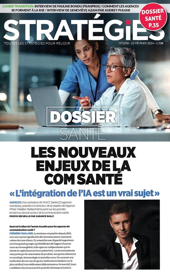 Merci à Garance Bailly de <a href="/Strategies/">Strategies</a> pour l’intérêt porté, au travers de cette interview, à l’activité des agences de l’AACC Santé.
Nos agences sont les interlocutrices naturelles des professionnels de santé, des associations de patients, des autorités et des industries de