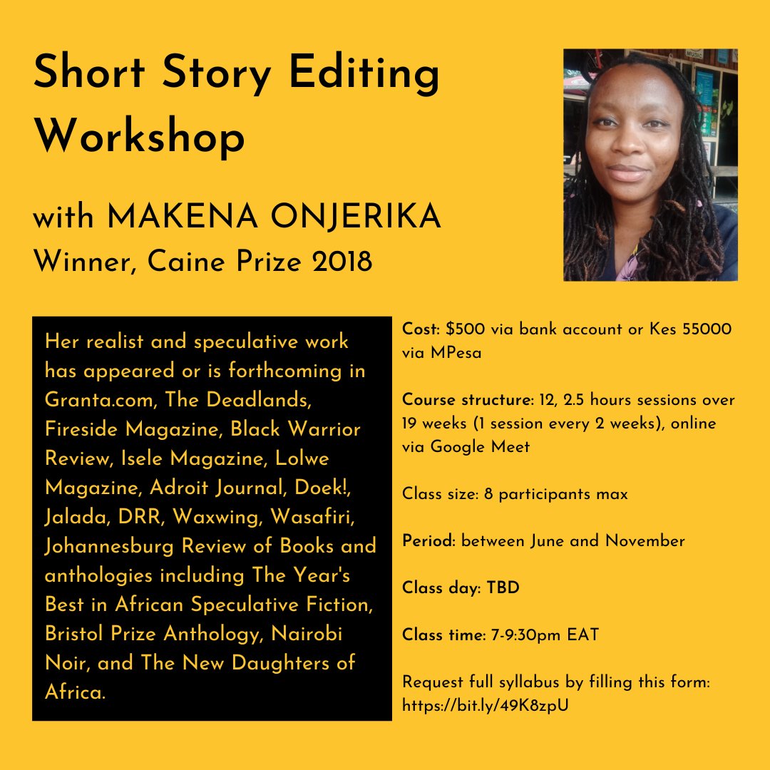 I will teach my 'Short Story Editing Workshop' from June to Nov (2.5 hour class, online, once every two weeks). Get your stories publication-ready! Request information about this class via this link: bit.ly/49K8zpU. Retweet please or tell a writer.