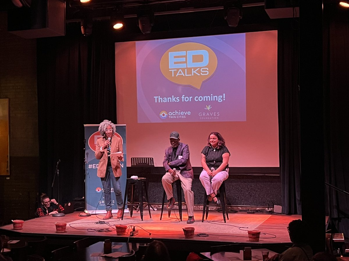 It’s a wrap! Thanks to our wonderful #EDTalksMN speakers Coach Larry McKenzie and Sandy Bolton Barrientos, beloved emcee @longtallsallie, our great audience, generous co-sponsor Graves Ventures and host @icehousempls. Visit achievetwincities.org/events for details on our May event!