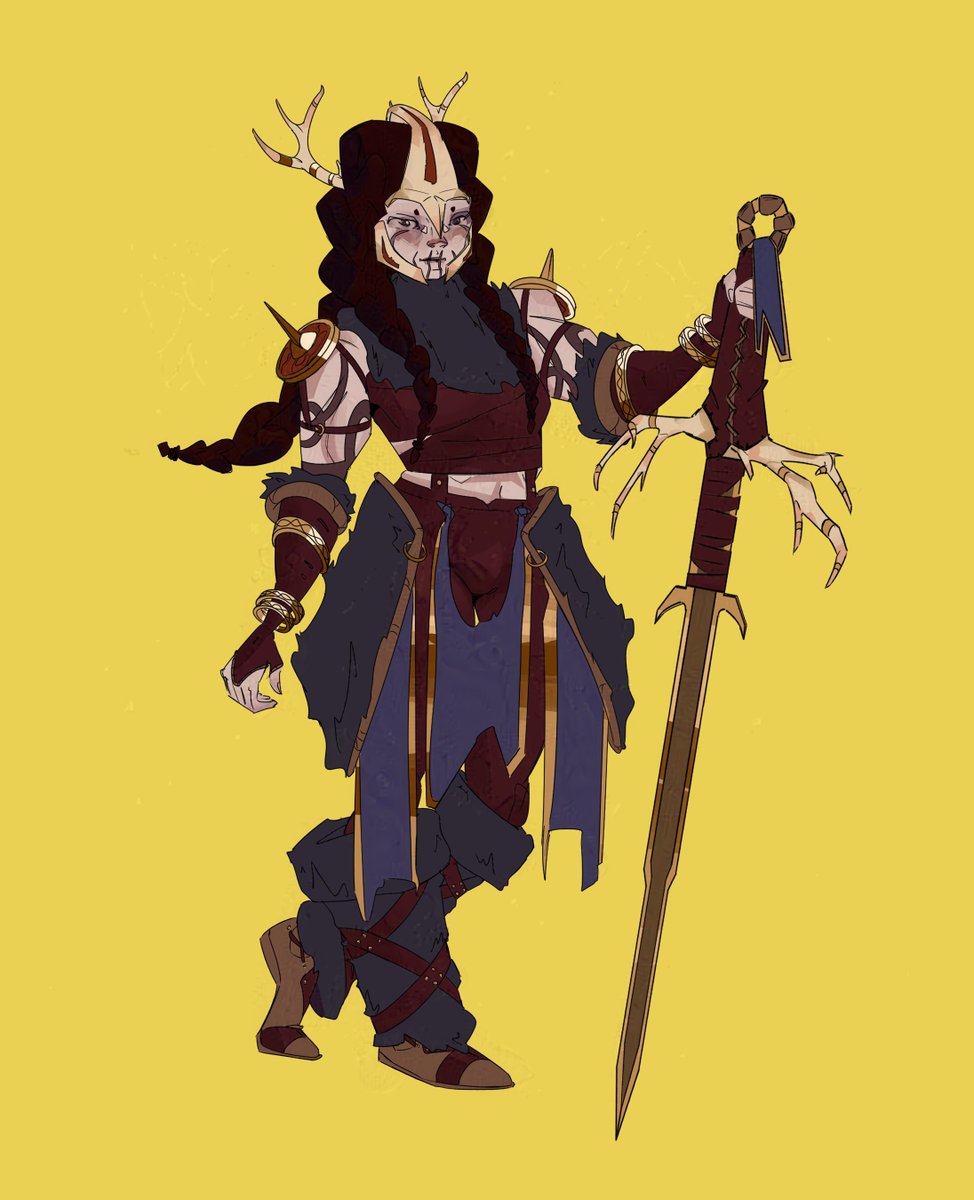 _ynque's tweet image. A fun WIP I've been working on, trying to find some time to create more on a one-off characters outside of my current long-term project.