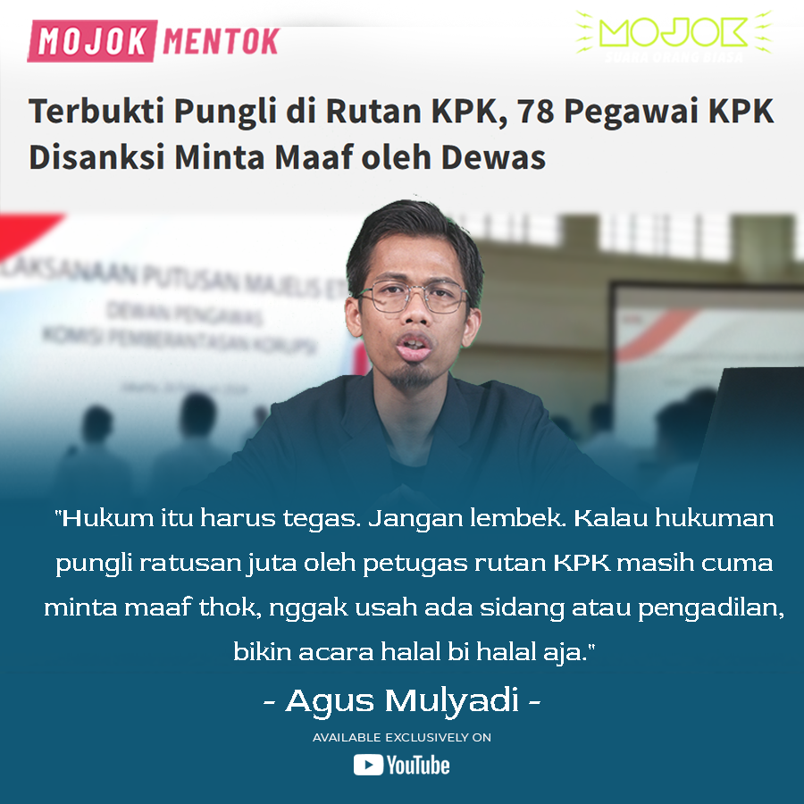 prayitcupang's tweet photo. "PEGAWAI KPK TERLIBAT PUNGLI CUMA DISURUH MINTA MAAF" - https://t.co/1PwS5SIIWr 

Ini di mana letak beratnya coba? Masak cuma minta maaf. #MojokMentok https://t.co/azrKxVKVJa