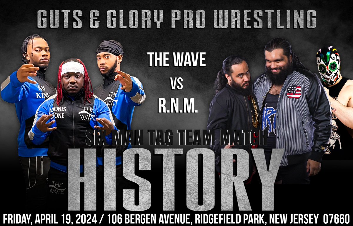 🚨 MATCH ANNOUNCEMENT 🚨 Friday April 19th Stepping in the ring against The Wave @ChrizzBarton @Ninocruz237 & @ElijahEden_ Rizz, Nasty, & Mayhem making their Guts & Glory debut. Link in bio