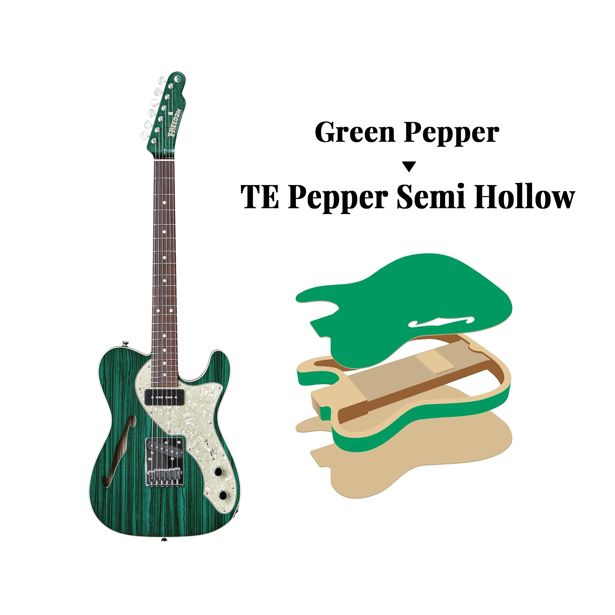 TE Pepper Semi Hollow(Green Pepper) - fcgrtokyo