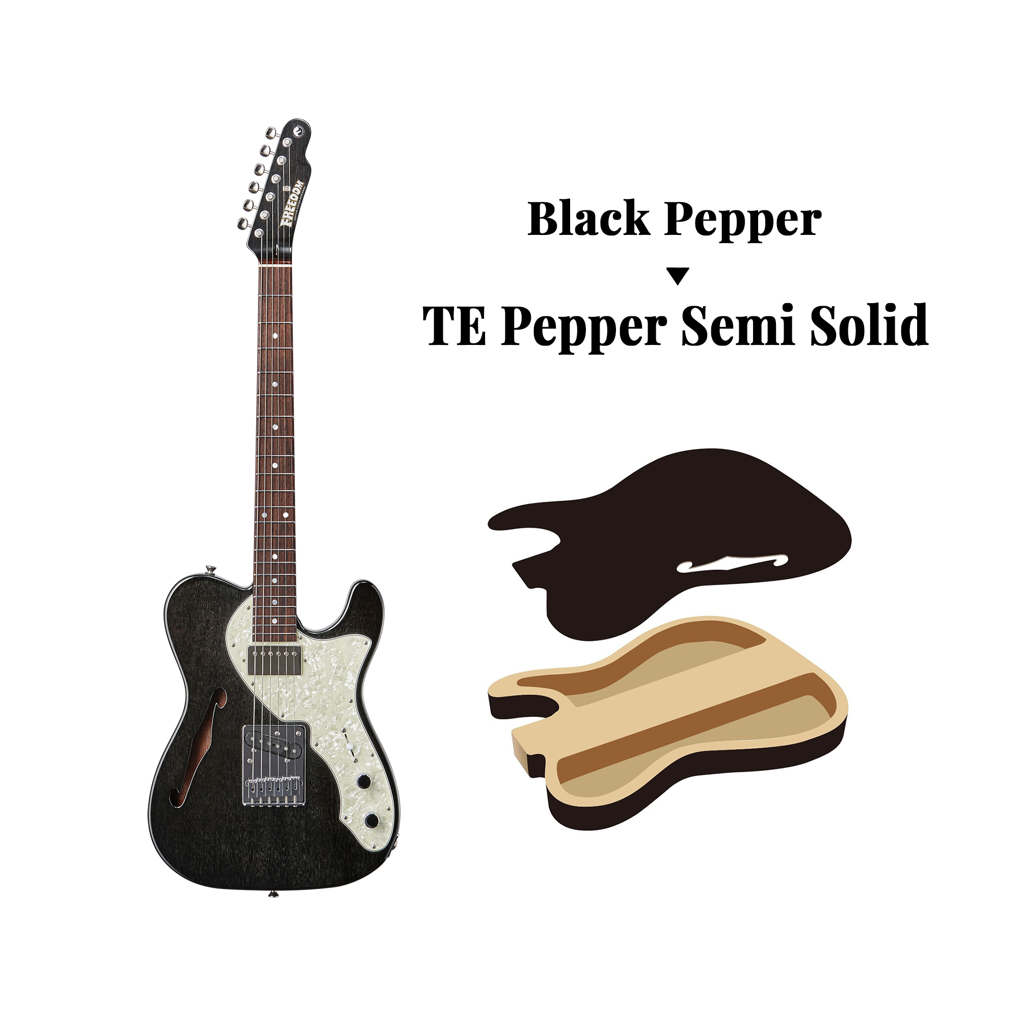FREEDOM CUSTOM GUITAR RESEARCH BLACK PEPPER F.T. 新作の入荷