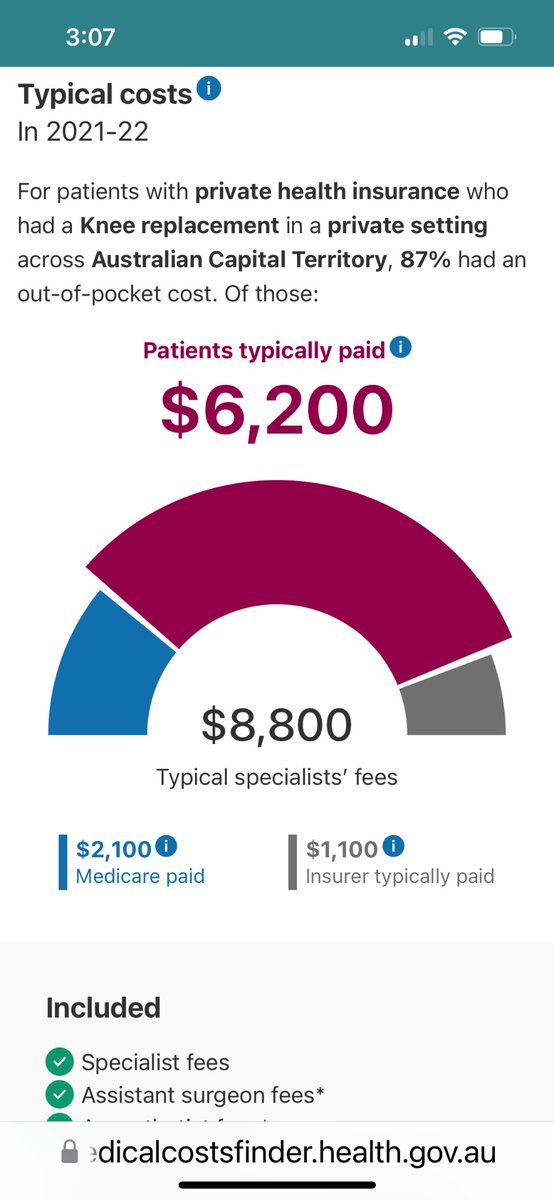 An easy to use new govt website that actually shows how much out of pocket privately insured patients pay for surgical procedures etc.

it’s pretty pathetic how little is covered by private insurance for doctor’s fees. 
medicalcostsfinder.health.gov.au/search