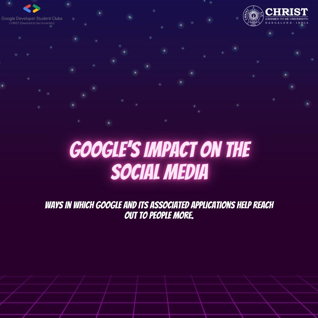 gdsc_cdtu's tweet photo. PART 2 of GOOGLE EDUCATION SERIES where we find out the impact of Google and its services on Social Media!  

Content Credits: Smriti Sinha
Picture Credits: Joel Johnson https://t.co/kEI9lgHe9W