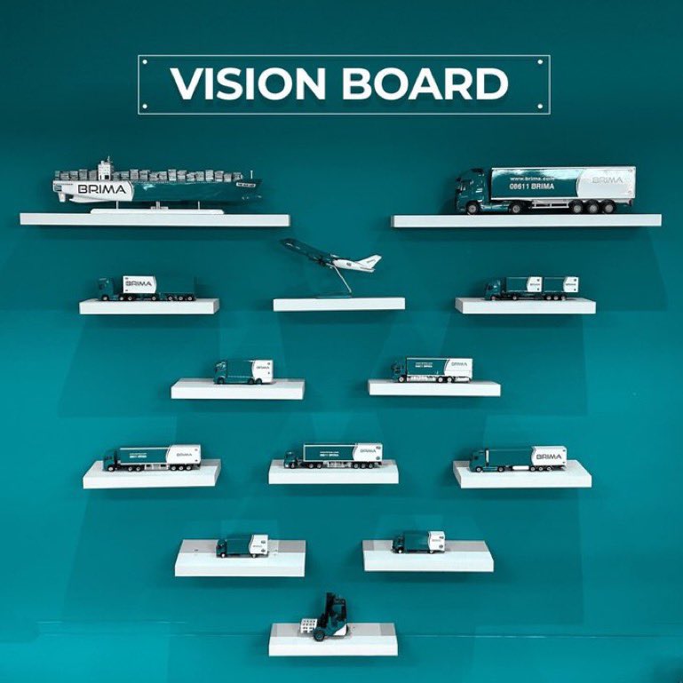 A vision is the art of seeing what is invisible to others. Our Vision board reminds us of our mission and the goals that lie ahead. #the14yearstartup #brimalogistics #brima19years